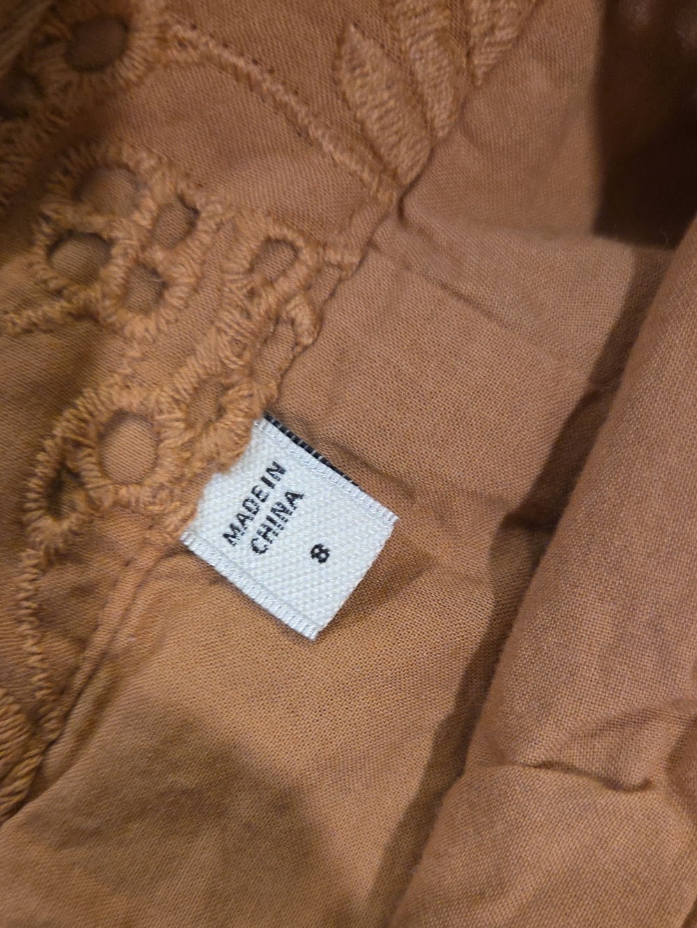Joie Lawren Cotton Eyelet Utility Shorts - Orange/Indian Tan - Size 8 (EUC) - Picture 3 of 11
